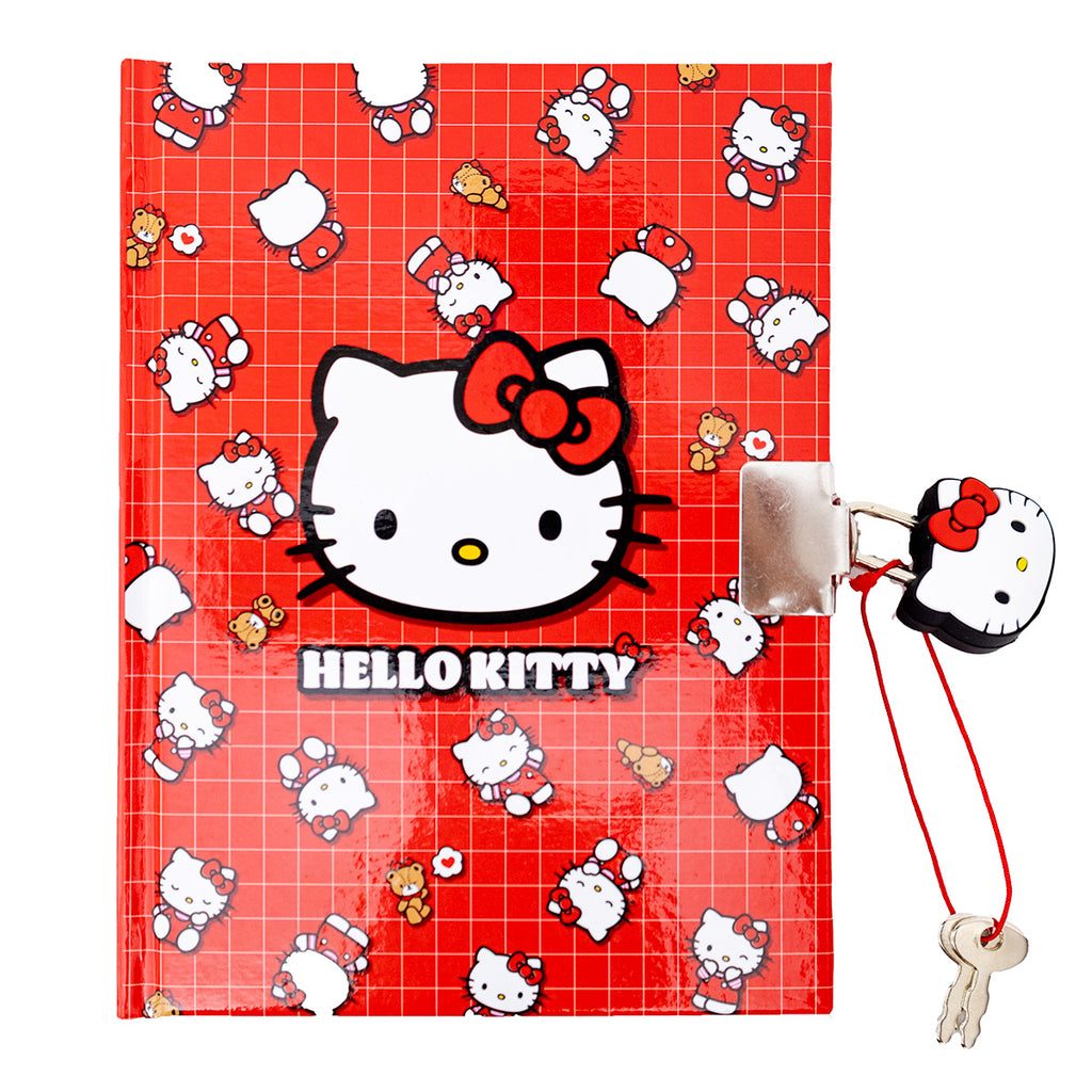 Hello Kitty Red Pattern Locking Diary – JapanLA