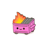 Dumpster Fire Pepto Pink Enamel Pin