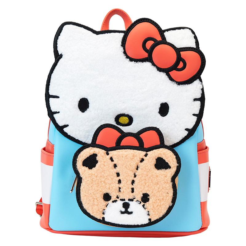 hello kitty christmas mini backpack Sanrio Winter Wonderland Mini-Backpack Faux leather Adjustable shoulder straps Applique and embroidery Printed details Kitty loves to travel Hello Kitty and Tiny Chum
