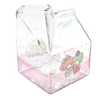 Sanrio Characters Kawaii Glass Milk Carton Cup