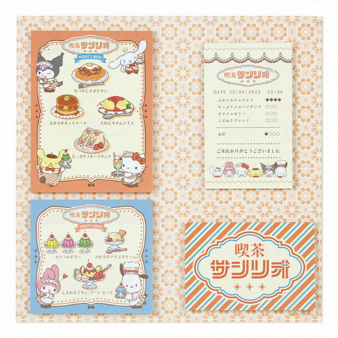Sanrio Retro Cafe Menu Memo Pad Set