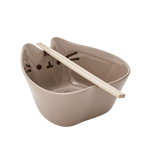 Pusheen Sculpted Bowl with Chopsticks