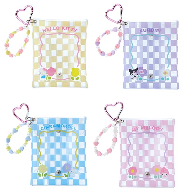 Sanrio Pastel Check Clear Snap Mini Pouch