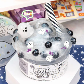 Liquid Ghost Boba Clear Slime