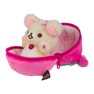 Korilakkuma in a Strawberry Small Plush in Zipper Pouch