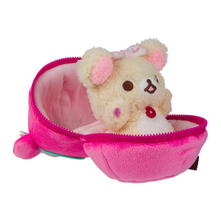 Korilakkuma in a Strawberry Small Plush in Zipper Pouch