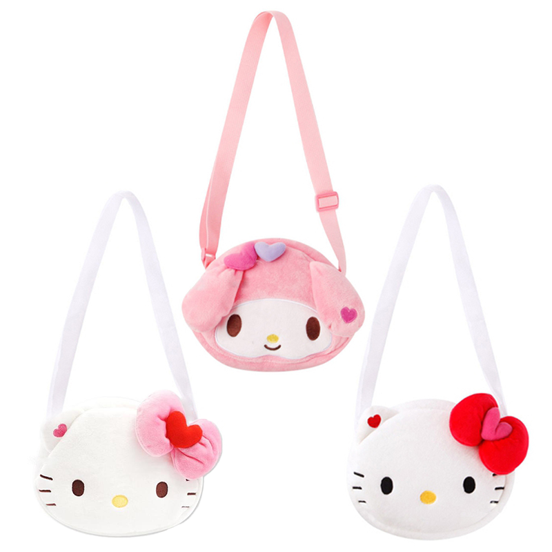 Hello Kitty Cute Face Plush Crossbody Bag