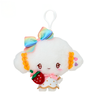 Sanrio Strawberry News 50th Rainbow Plush Keychain