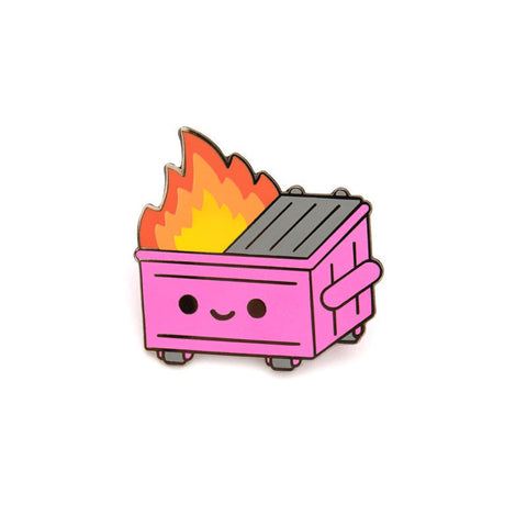 Dumpster Fire Pepto Pink Enamel Pin