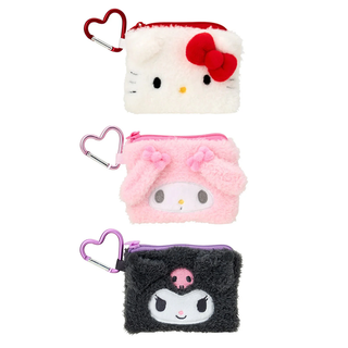 Sanrio Fluffy Plush Mini Pouch with Carabiner