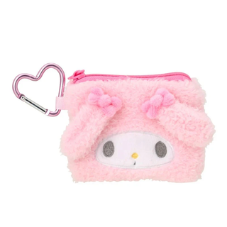 Sanrio Fluffy Plush Mini Pouch with Carabiner