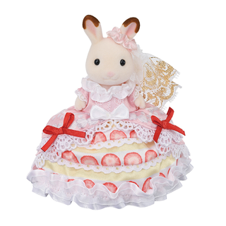 Calico Critters Freya's Birthday Celebration Strawberry Cake Dress