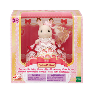 Calico Critters Freya's Birthday Celebration Strawberry Cake Dress