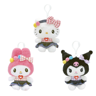 Sanrio Gingham Denim Plush Keychain