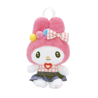 Sanrio Gingham Denim Plush Keychain
