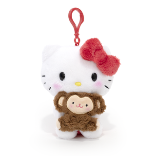 Hello Kitty Baby Animal Hug Plush Keychain