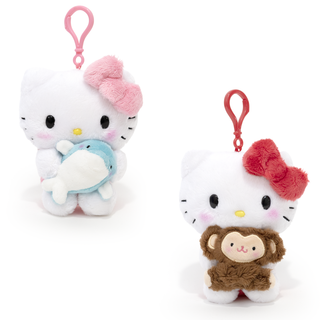 Hello Kitty Baby Animal Hug Plush Keychain