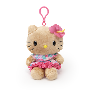Hello Kitty Hibiscus Tan Plush Keychain