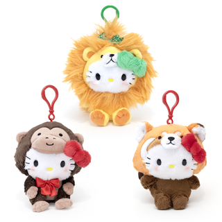 Hello Kitty Zoo Animals Plush Keychain