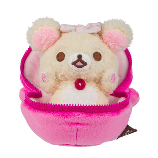 Korilakkuma in a Strawberry Small Plush in Zipper Pouch