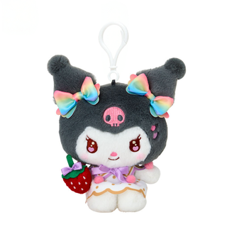 Sanrio Strawberry News 50th Rainbow Plush Keychain