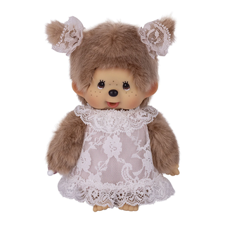 Monchhichi Lace Dress Beige Girl Plush
