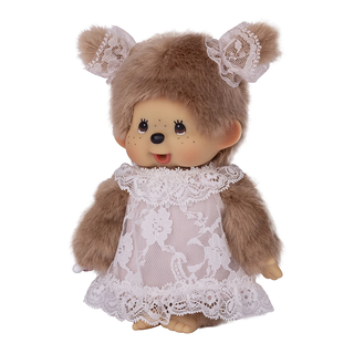 Monchhichi Lace Dress Beige Girl Plush