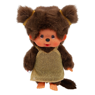 Monchhichi Gold Glitter Dress Girl Plush