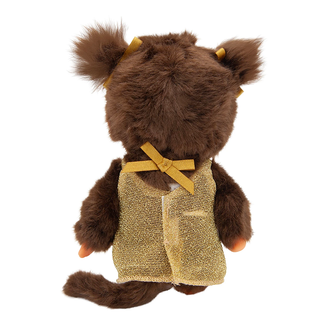 Monchhichi Gold Glitter Dress Girl Plush