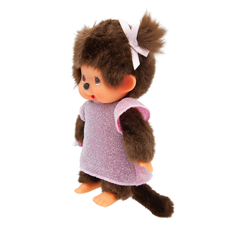 Monchhichi Pink Glitter Dress Girl Plush