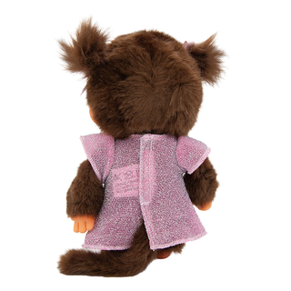 Monchhichi Pink Glitter Dress Girl Plush