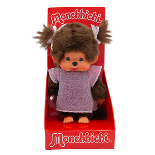 Monchhichi Pink Glitter Dress Girl Plush