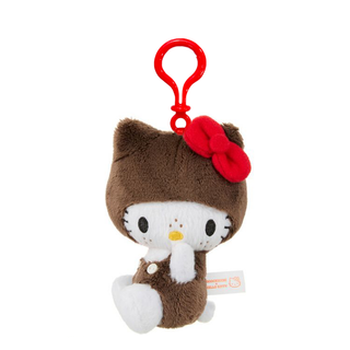 Hello Kitty Dressed as Monchhichi Plush Keychain