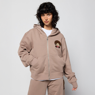 Monchhichi Vintage Brown Zip Up Hoodie