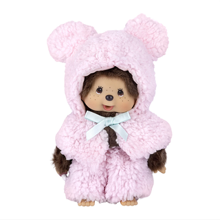Monchhichi Pink Bear Cape Boy Plush