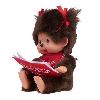 Monchhichi Sitting and Reading Girl Plush