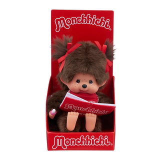 Monchhichi Sitting and Reading Girl Plush