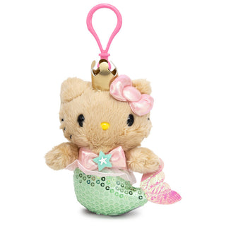 Hello Kitty Spangle Mermaid Tan Plush Keychain