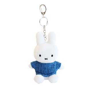 Miffy Deep Blue Tweed Oufit Plush Bag Charm