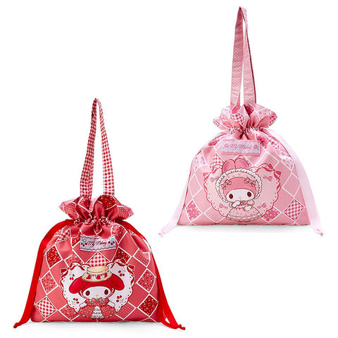My Melody Akamelo & Momomelo Drawstring Tote Bag