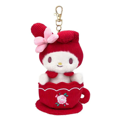 My Melody Rose Latte Mascot Keychain