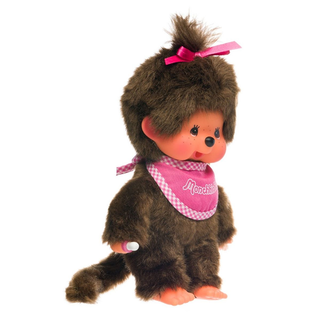 Monchhichi Classic Pink Bib Girl Plush