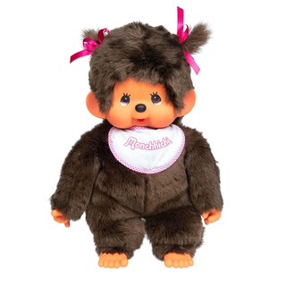 Monchhichi Classic White Bib Girl 16" Plush