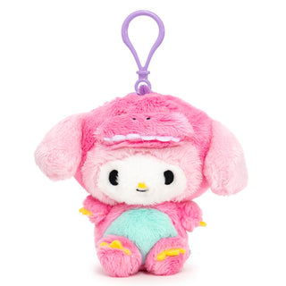 My Melody dressed as dinosaur plush mascot bag charm clip