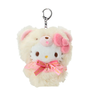 Hello Kitty Fluffy Teddy Bear Plush Keychain