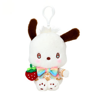 Sanrio Strawberry News 50th Rainbow Plush Keychain