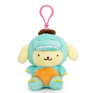 Pompompurin dressed as dinosaur plush mascot bag charm clip