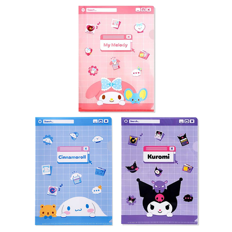 Kuromi and My Melody Clear Plastic Folder – Bokksu