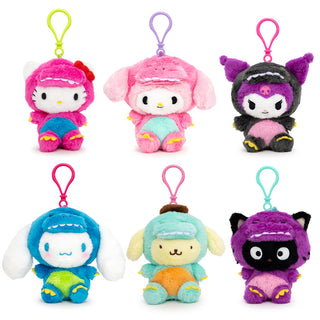 Sanrio characters dressed as Dinosaur backpack clip plush charms