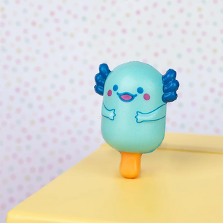 Popsicle-shaped axolotl squishy.